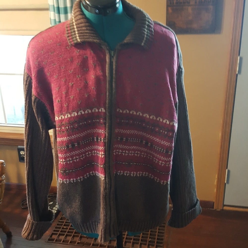 Large zip up cardigan